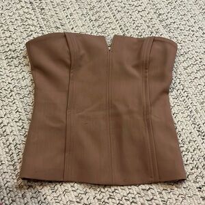 Zara corset tan brown XS TOP